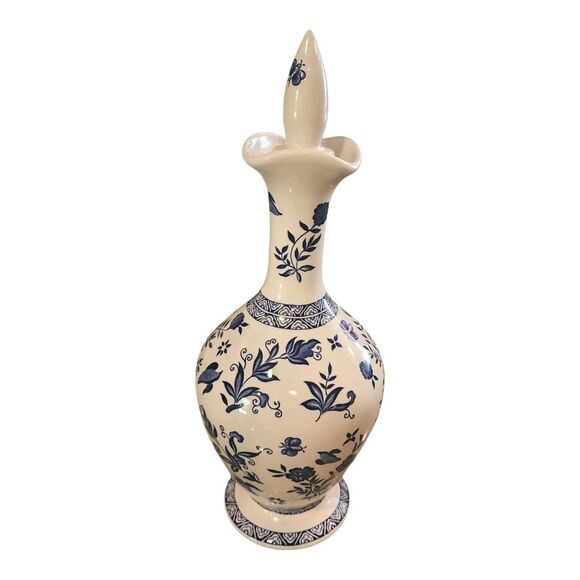 Coalport England One of A Limited Edition Vintage Blue White Decanter Vase - Picture 11 of 11